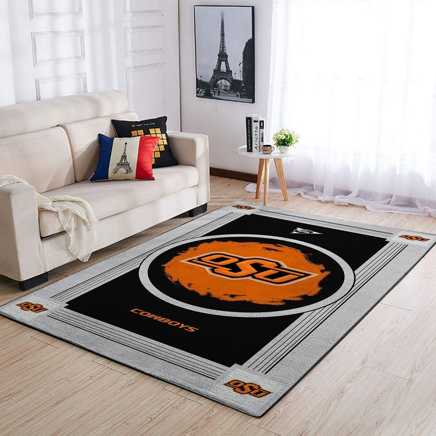 Oklahoma State Cowboys Ncaa Team Logo Nice Type 8519 Rug Living Room Area Carpet Home Decor