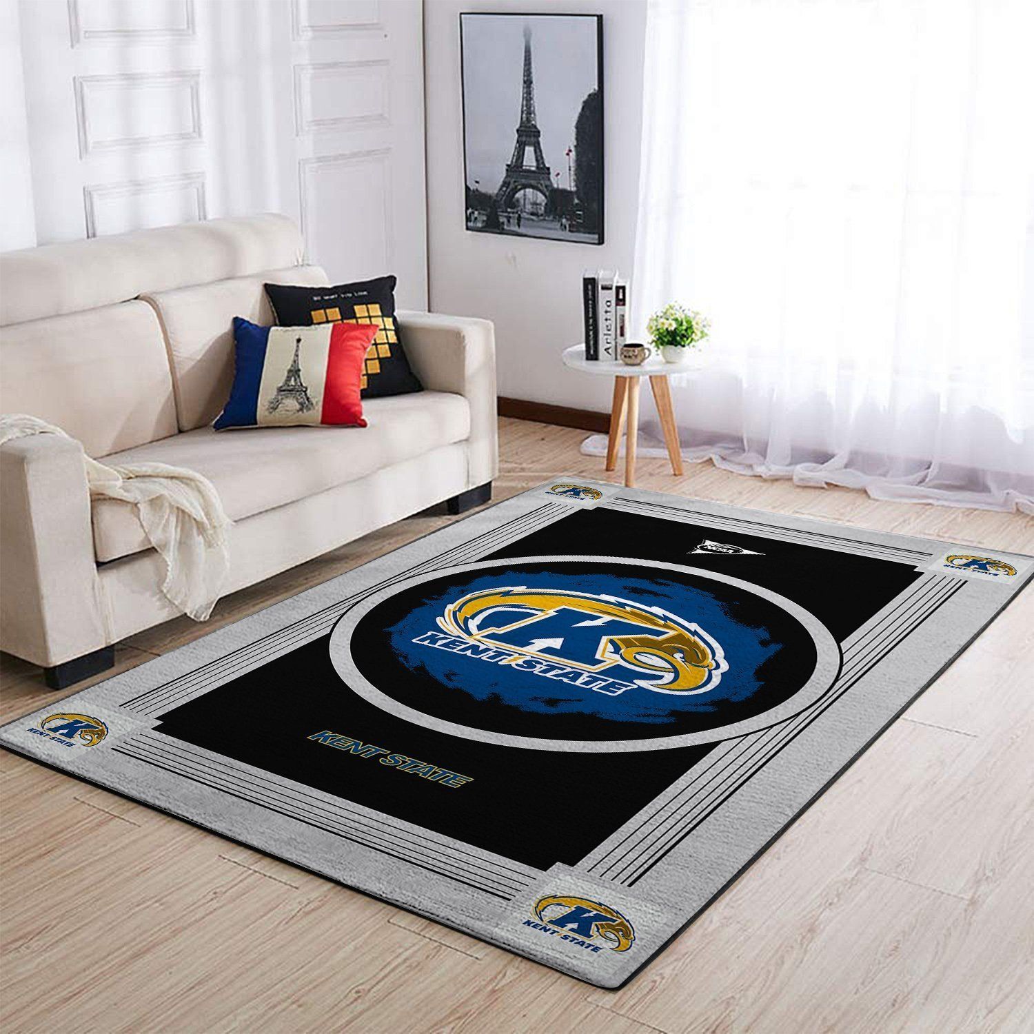 Kent State Golden Flashers Ncaa Team Logo Nice Type 8521 Rug Home Decor Area Carpet Living Room
