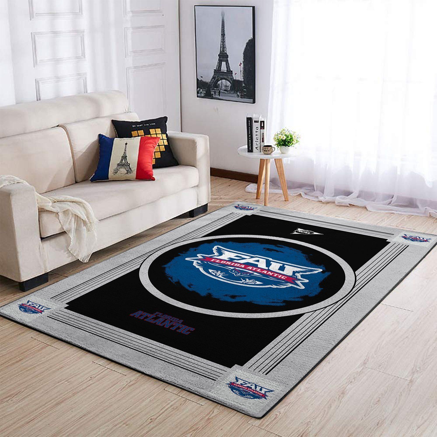 Florida Atlantic Owls Ncaa Team Logo Nice Type 8522 Rug Home Decor Living Room Area Carpet