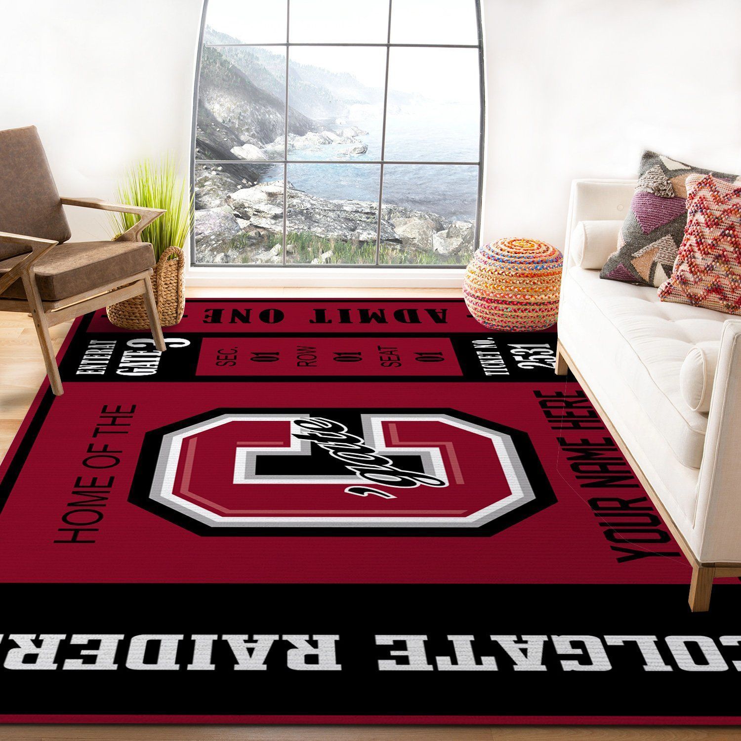 Colgate Raiders Ncaa Customizable Type 8563 Rug Living Room Home Decor Area Carpet