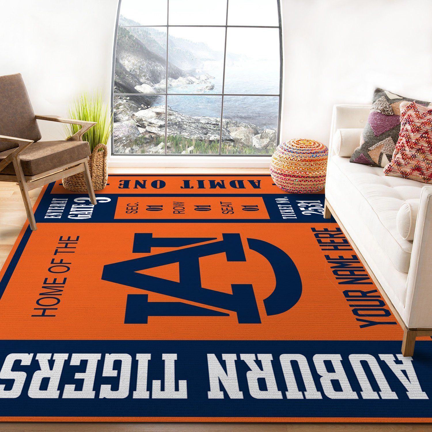 Auburn Tigers Ncaa Customizable Us Type 8629 Rug Living Room Area Carpet Home Decor