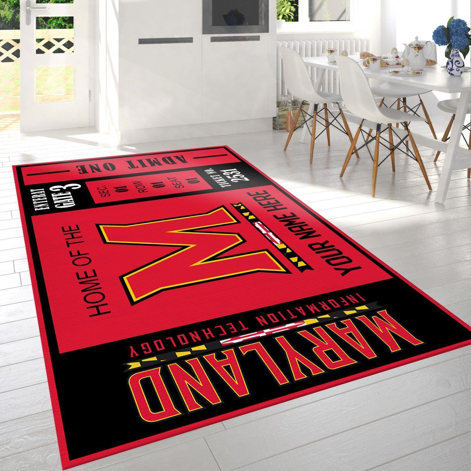Maryland Terrapins Ncaa Customizable Us Type 8642 Rug Area Carpet Living Room Home Decor
