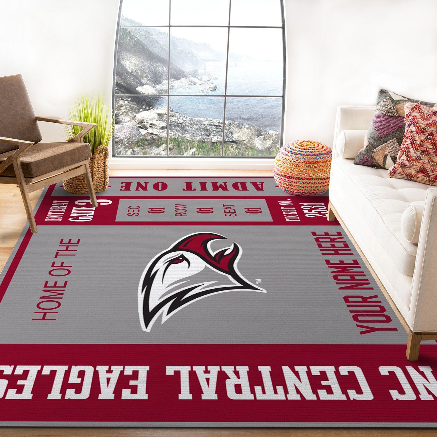 Nc Central Eagles Ncaa Customizable Us Type 8692 Rug Area Carpet Home Decor Living Room