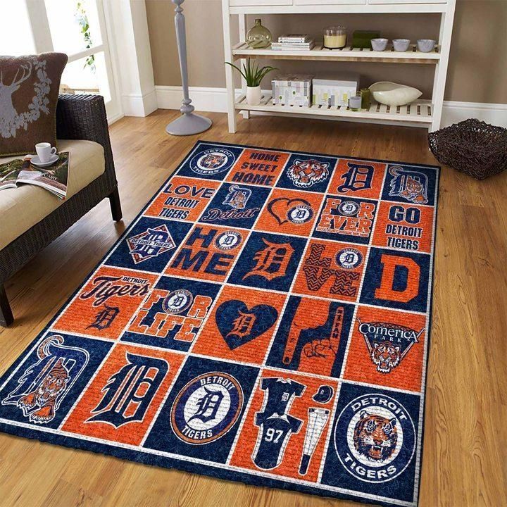 Detroit Tigers Mlb Baseball Baseball Type 8711 Rug Area Carpet Living Room Home Decor