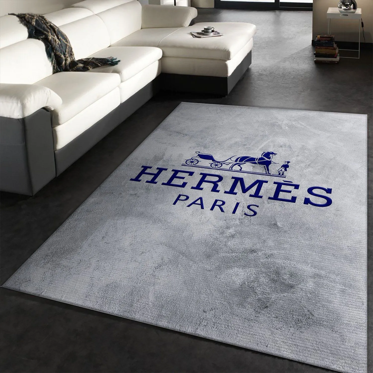 Hermes Paris Rectangle Rug Home Decor Door Mat Area Carpet Luxury Fashion Brand