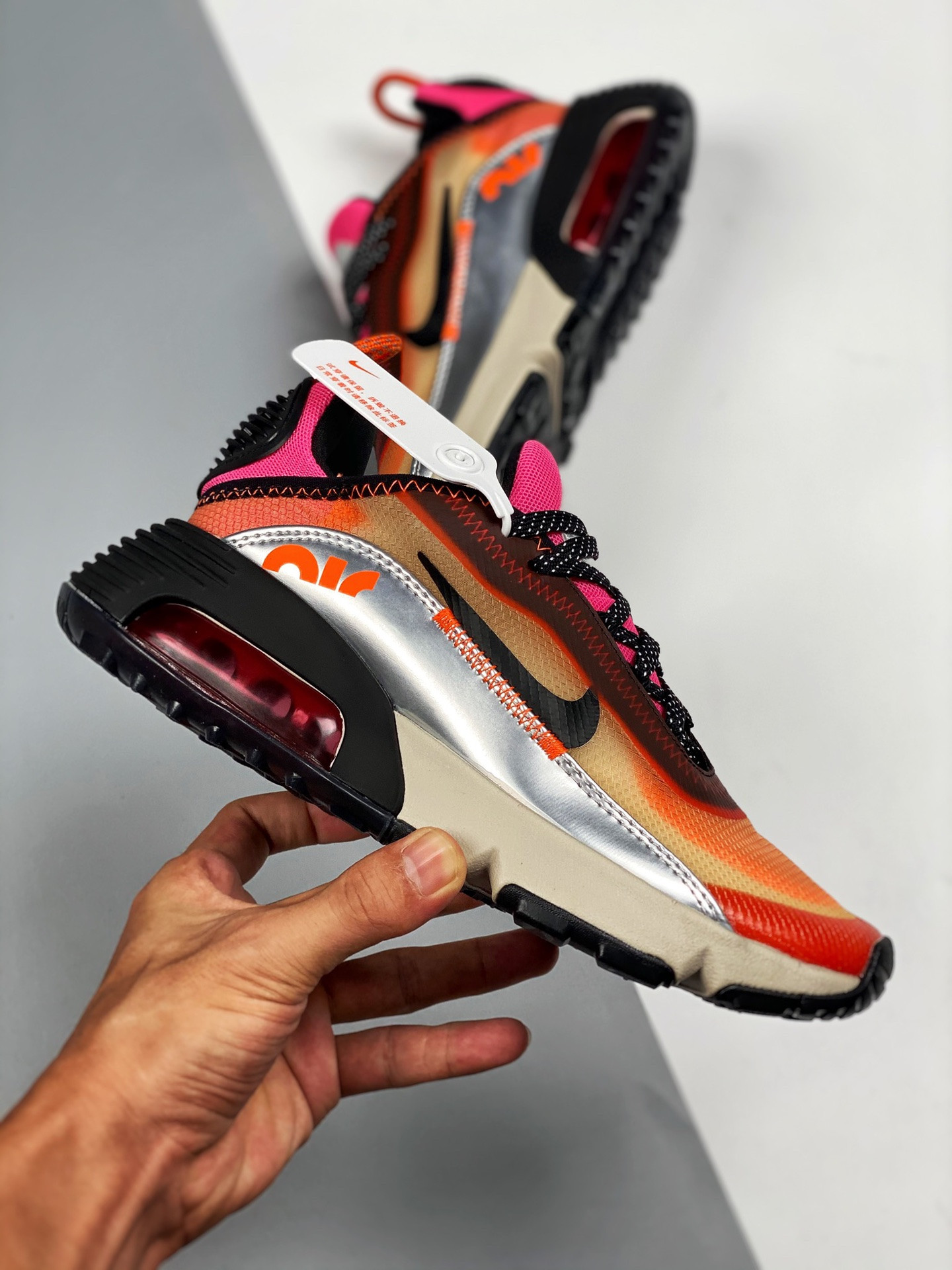 3M x Nike Air Max 2090 Orange Pink Metallic Silver On Sale