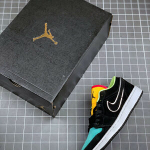 Air Jordan 1 Low Black Yellow Turquoise For Sale