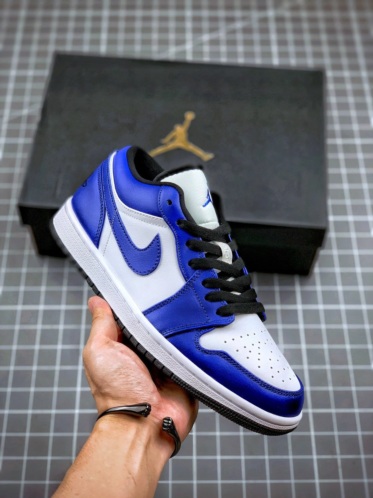 Air Jordan 1 Low White Game Royal-Black For Sale