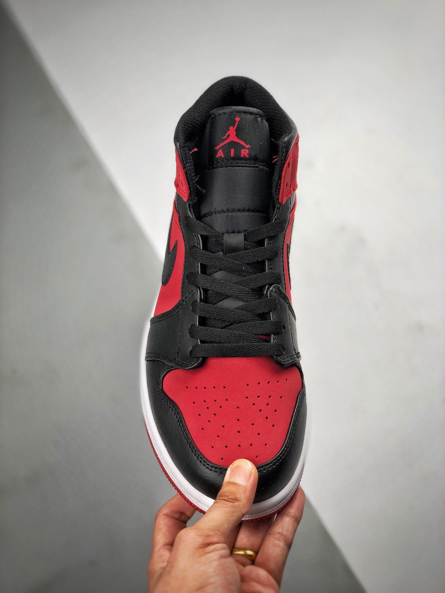 Air Jordan 1 Mid Bred Gym Red Black-White On Sale