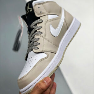 Air Jordan 1 Mid Desert Sand Black White 554724-047 For Sale