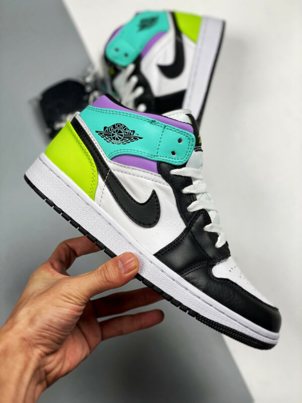 Air Jordan 1 Mid Purple Teal Green 554725-175 For Sale