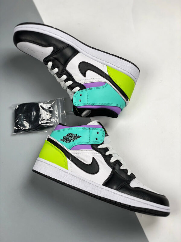 Air Jordan 1 Mid Purple Teal Green 554725-175 For Sale