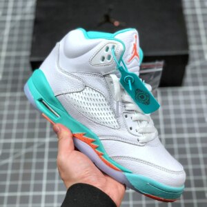 Air Jordan 5 Crimson Pule Light Aqua-Black 440892-100 For Sale