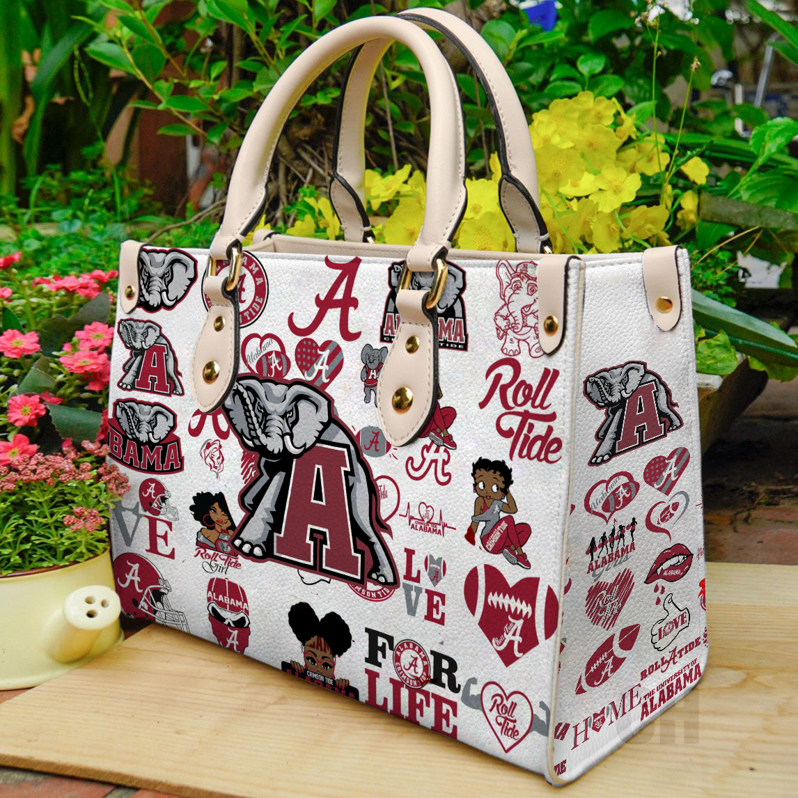 Alabama Crimson Tide Lover Women Leather Hand Bag