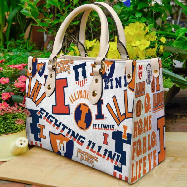 Illinois Fighting Illini Women Leather Hand Bag