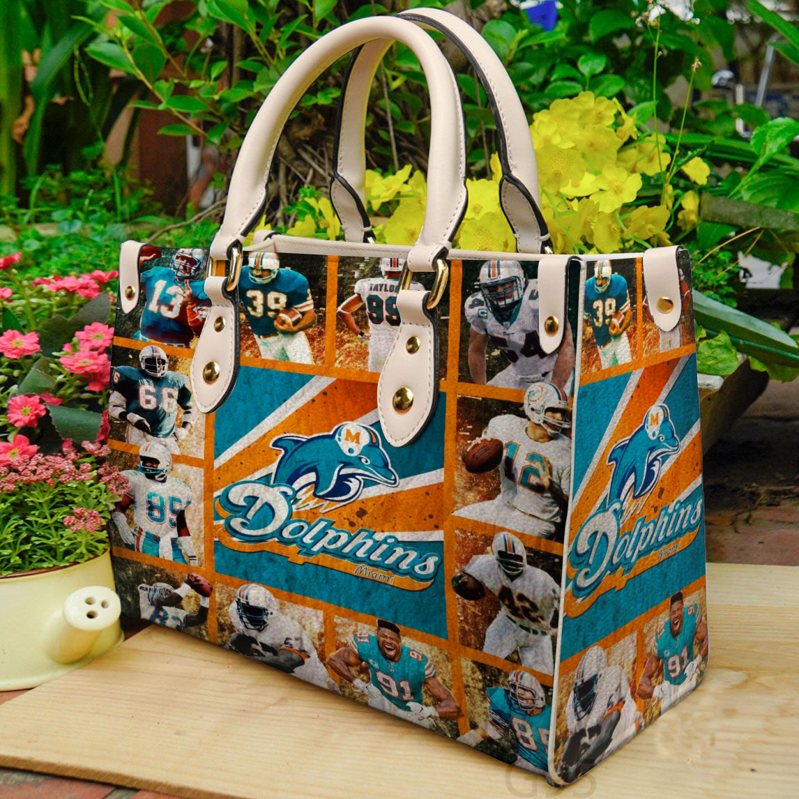 Miami Dolphins Women Leather Hand Bag