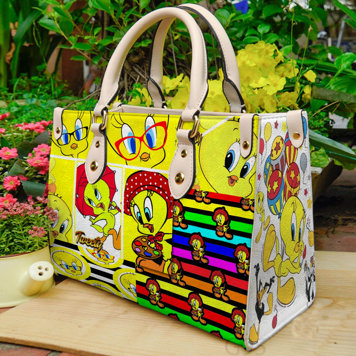 Tweety Bird 9 Women Leather Hand Bag