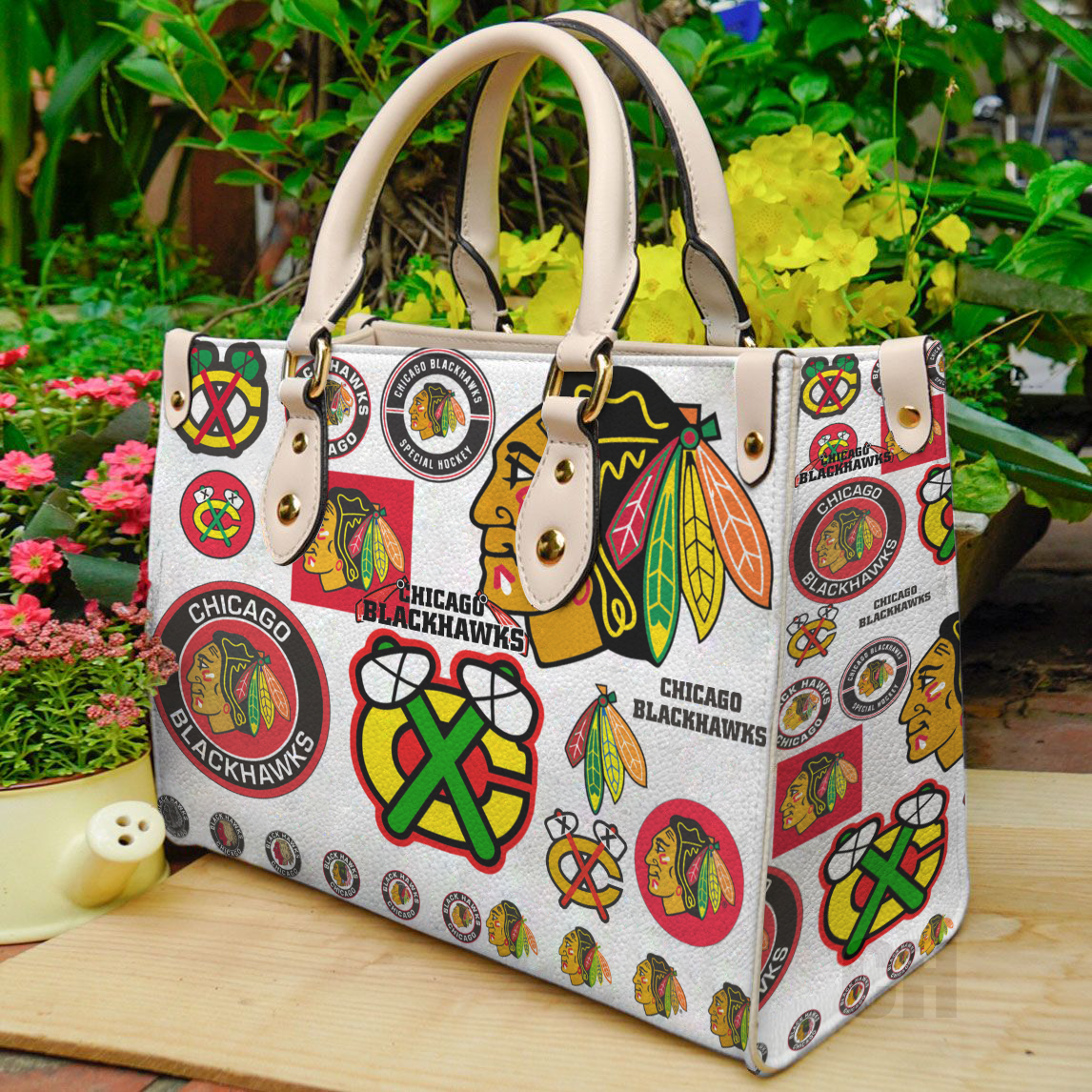 Chicago Blackhawks Women Leather Hand Bag