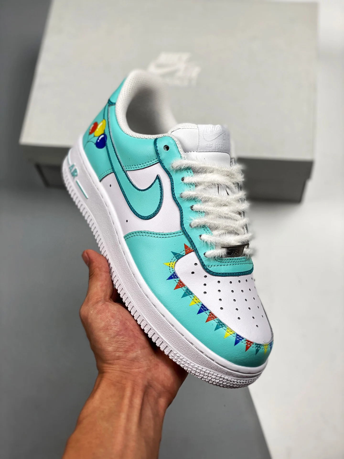 Custom Nike Air Force 1 White Green For Sale