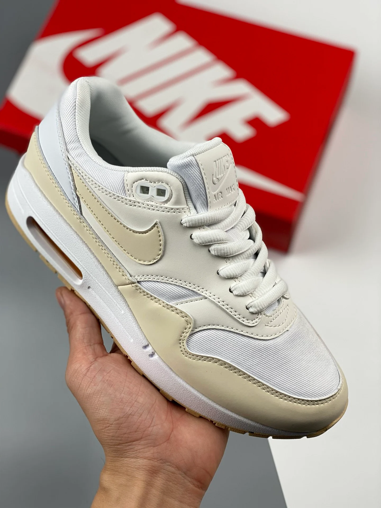 Nike Air Max 1 Prm Summit White Sanddrift-Phantom FB5060-100 For Sale