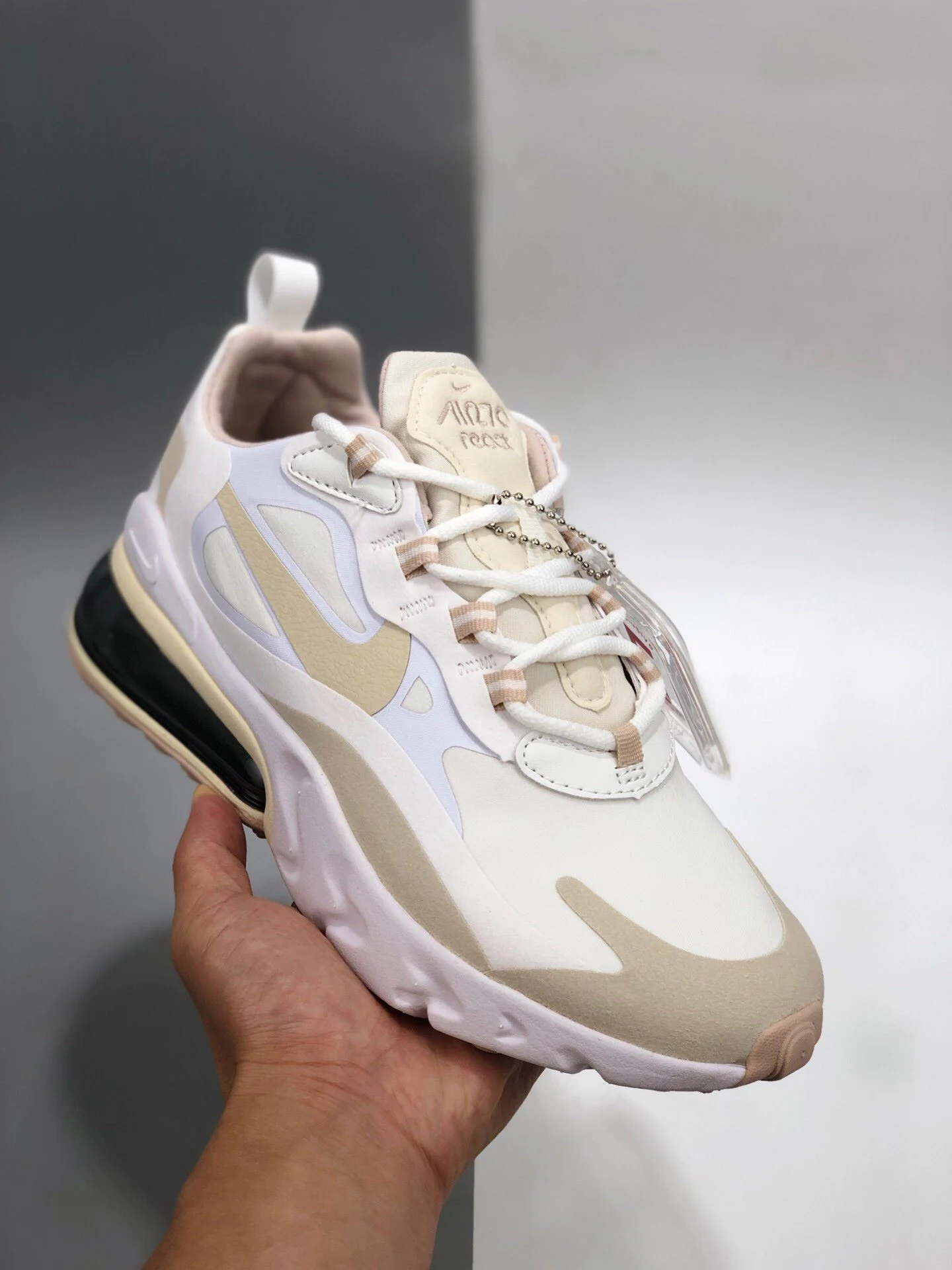 Nike Air Max 270 React White Light Orewood Brown For Sale