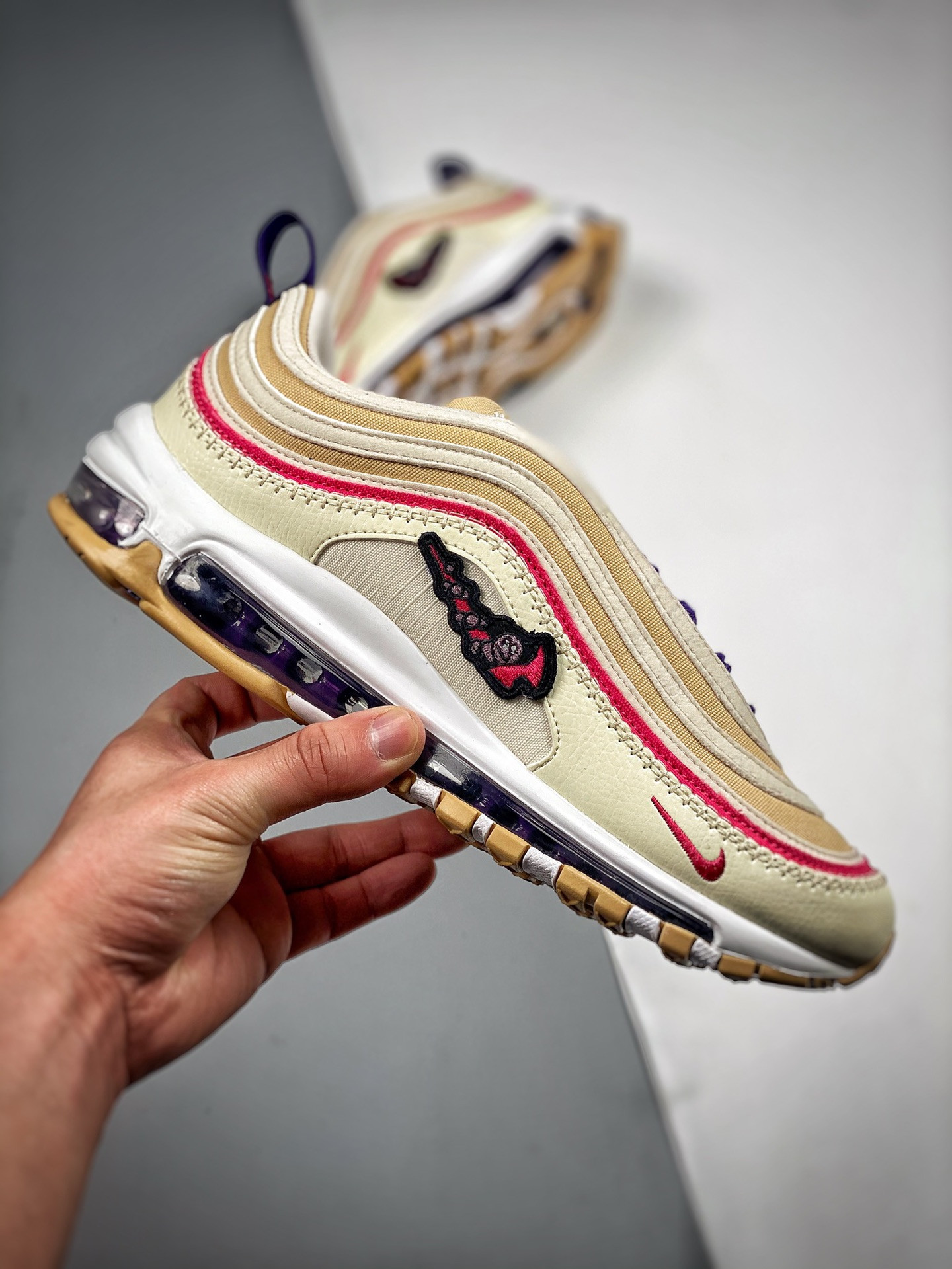 Nike Air Max 97 Air Sprung Tan Purple-Pink For Sale