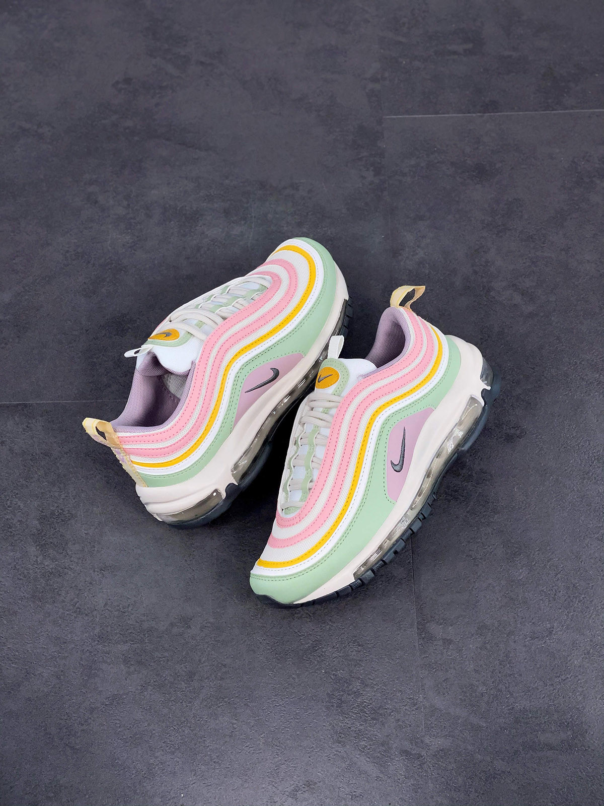 Nike Air Max 97 Multi Pastel Pink Orange-Yellow-Green For Sale