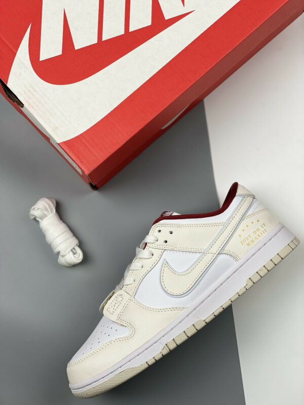 Nike Dunk Low Just Do It White Red-Photon Dust DV1160-100 For Sale