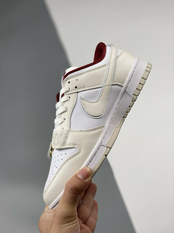 Nike Dunk Low Just Do It White Red-Photon Dust DV1160-100 For Sale