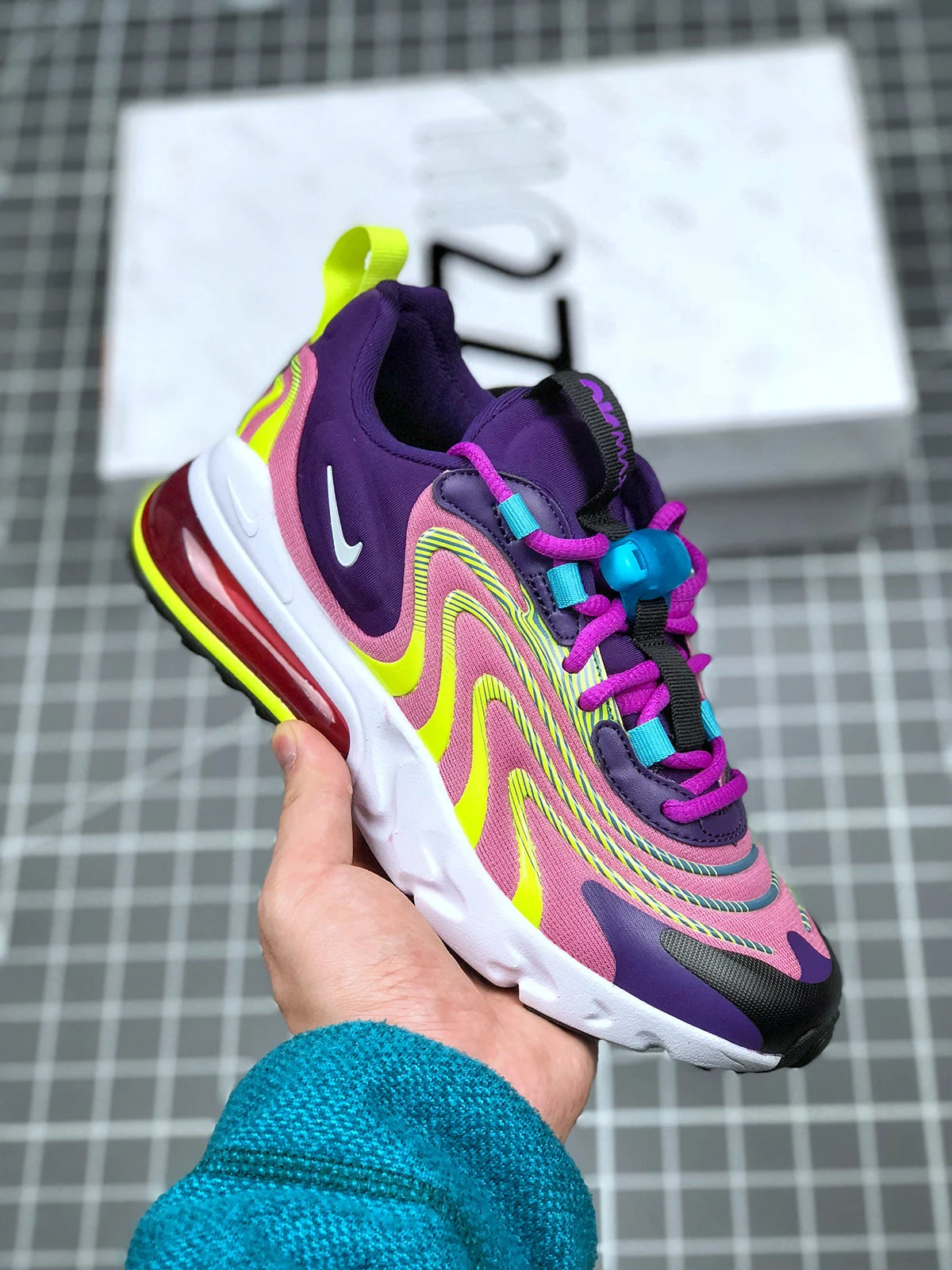 Nike WMNS Air Max 270 React ENG Eggplant White Magic Flamingo For Sale