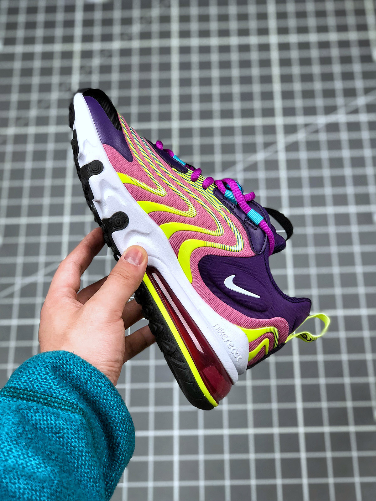 Nike WMNS Air Max 270 React ENG Eggplant White Magic Flamingo For Sale