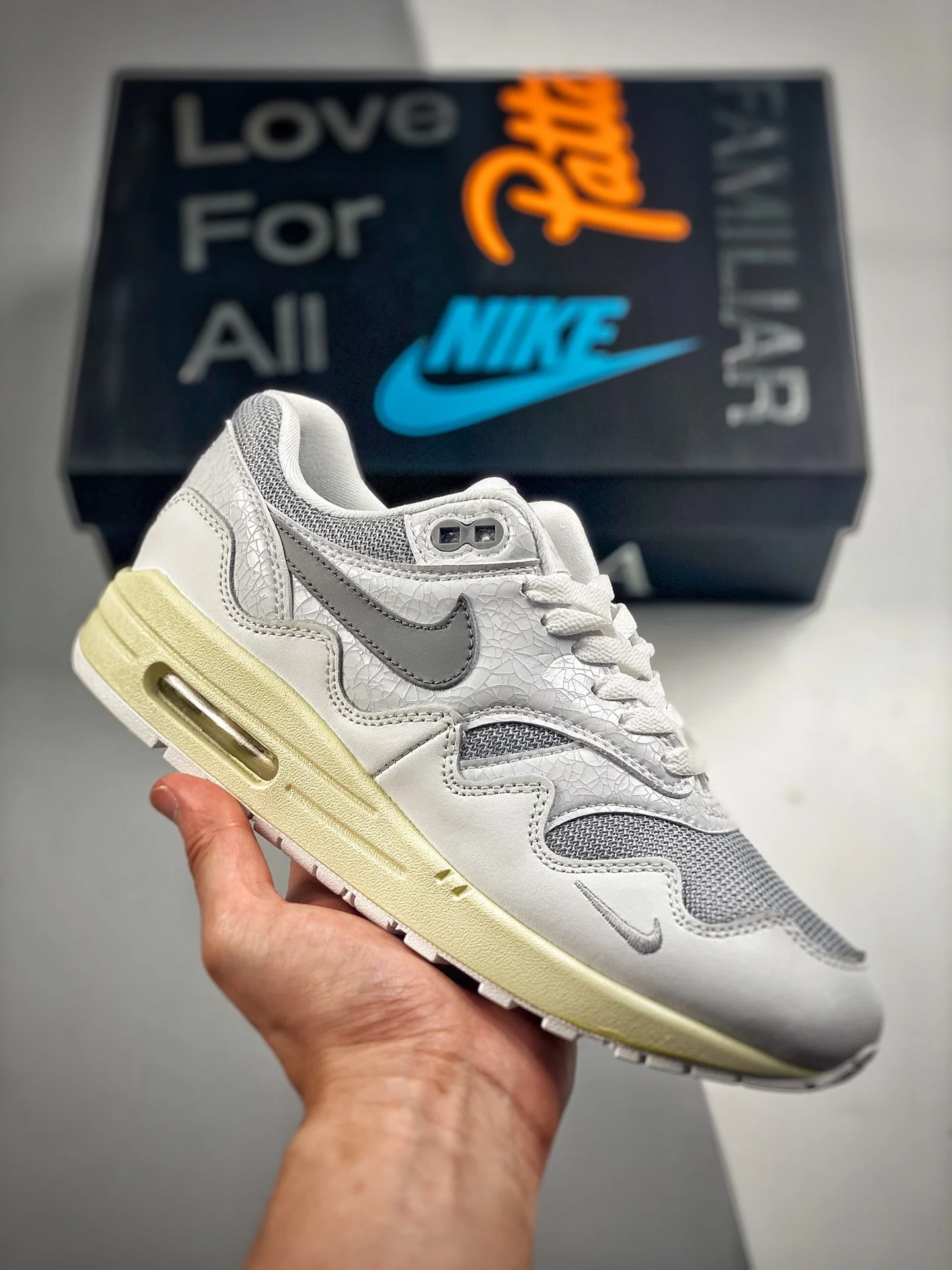 Patta Nike Air Max 1 White Silver DQ0299-100 For Sale