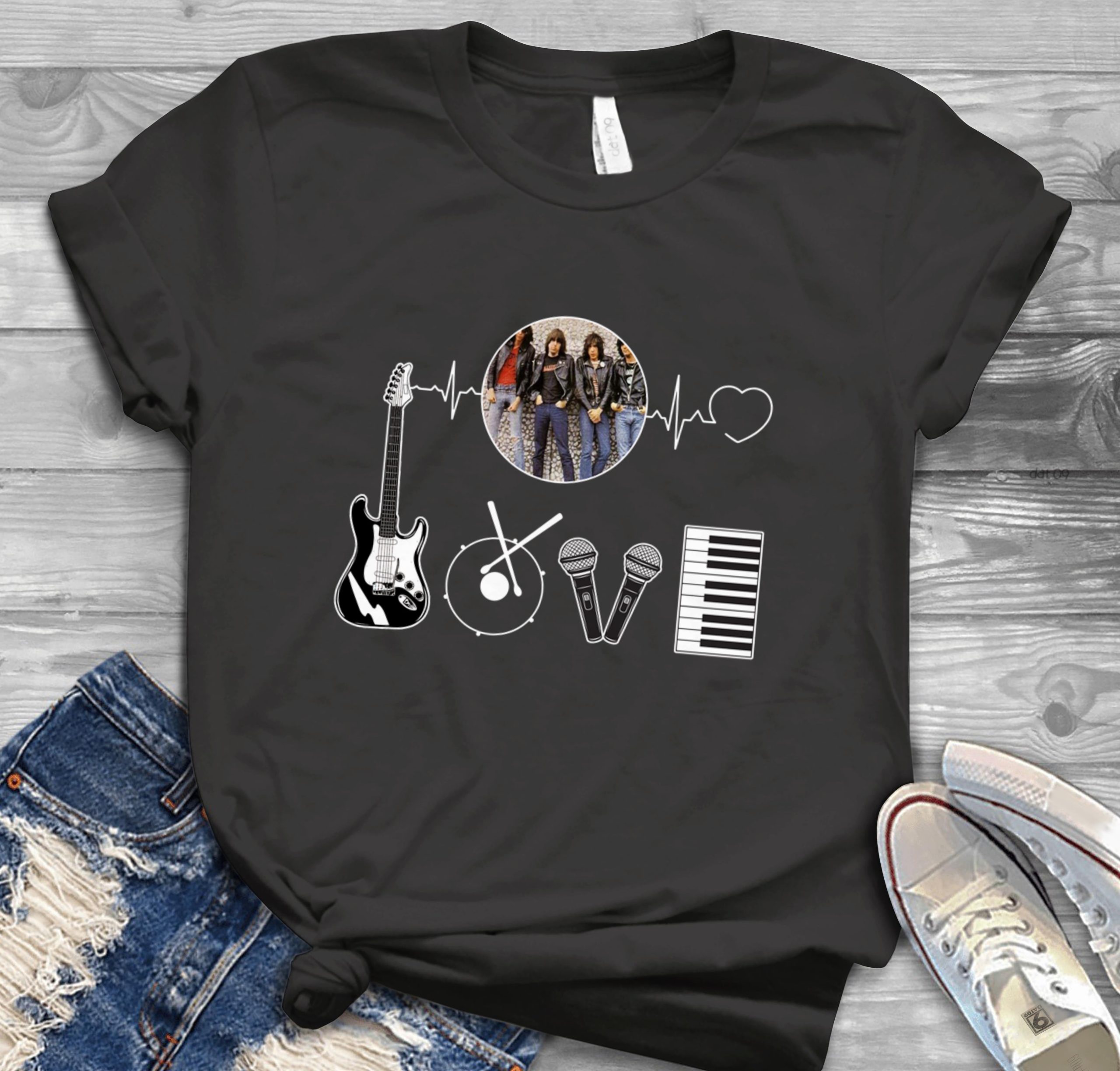 Ramones Heartbeat Scaled T Shirt