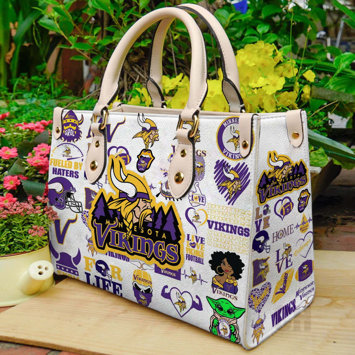 Minnesota Vikings Women Leather Hand Bag