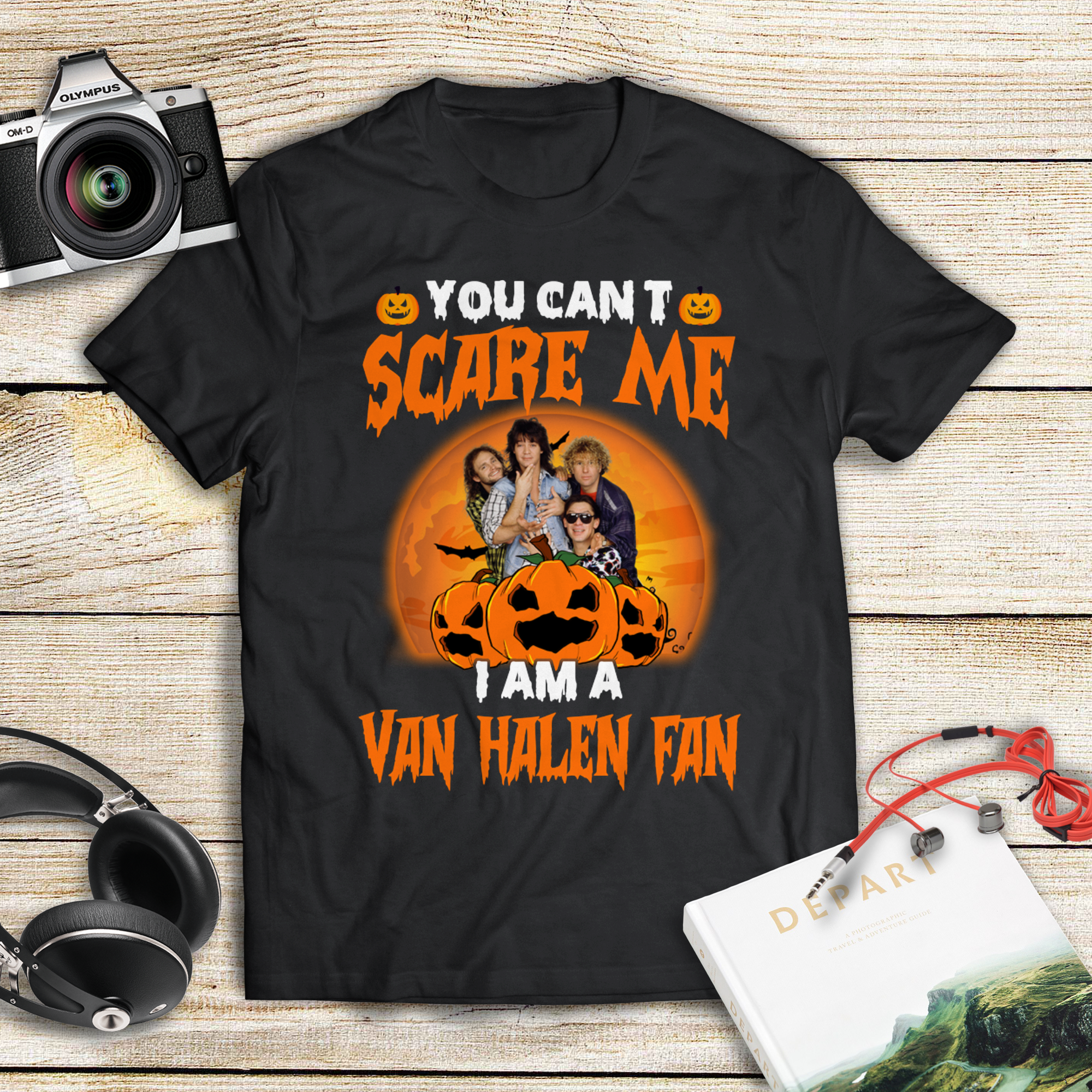 You Cant Scare Me Im A Van Halen Fan .Png T Shirt