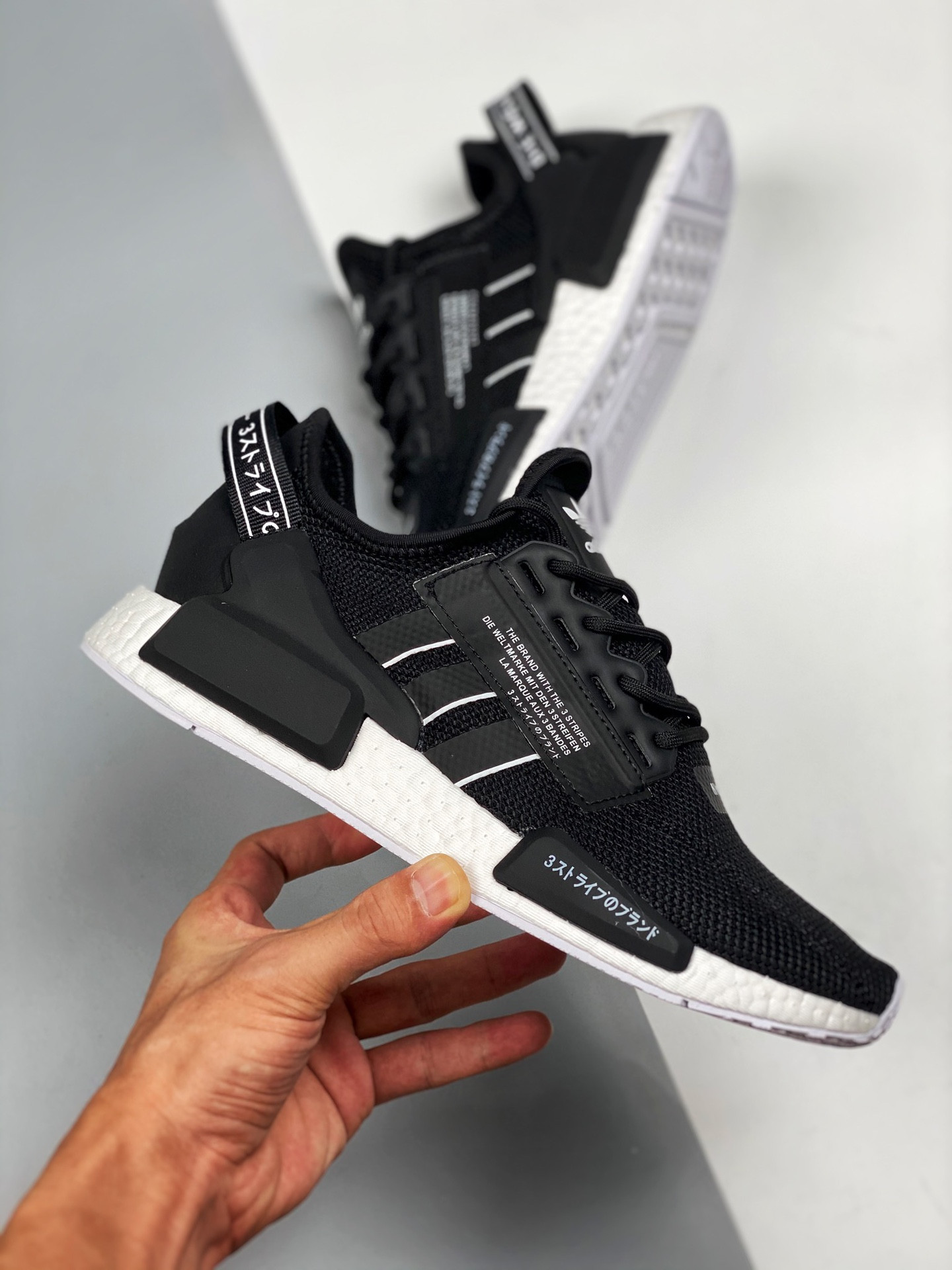 Adidas NMD R1 V2 Black White For Sale