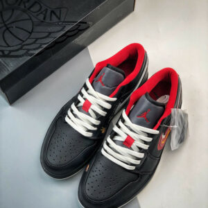 Air Jordan 1 Low Born To Fly Black White-Fitness Red FJ7073-010 For Sale