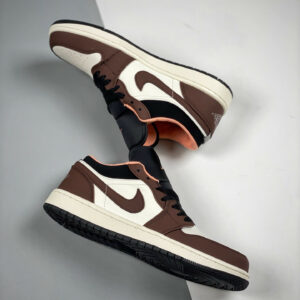 Air Jordan 1 Low Light Chocolate Black-Sail-Crimson Bliss DC6991-200 For Sale