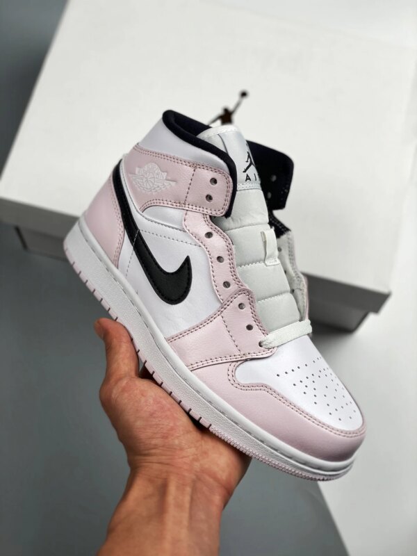 Air Jordan 1 Mid Barely Rose White Pink Black For Sale