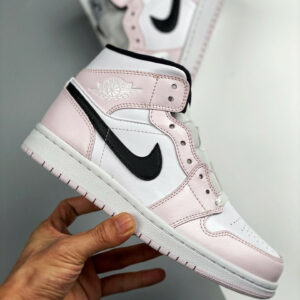 Air Jordan 1 Mid Barely Rose White Pink Black For Sale